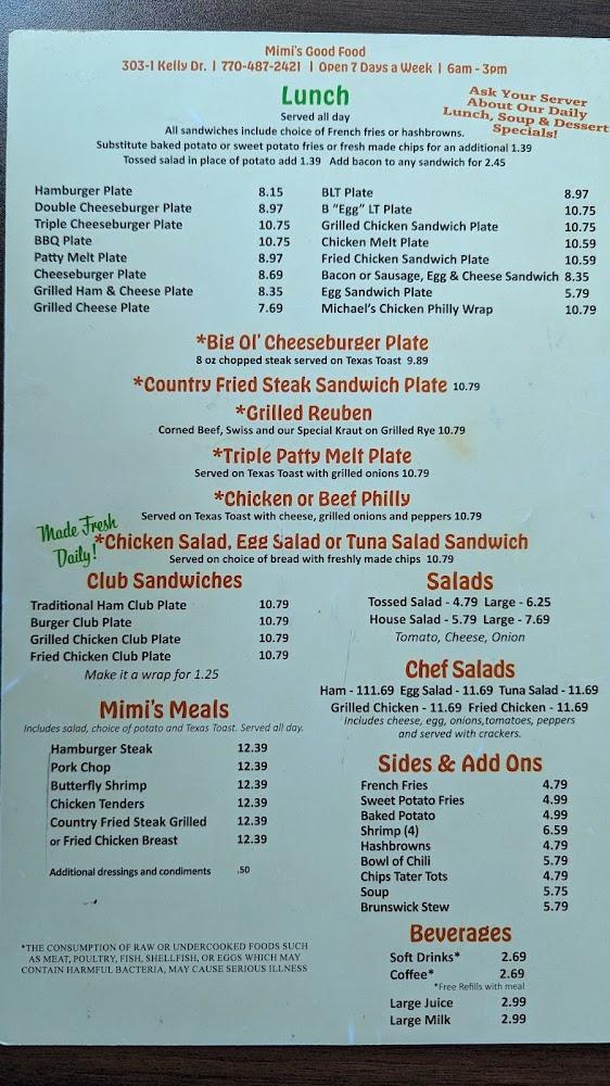 Mimi's Good Food Menu image 2